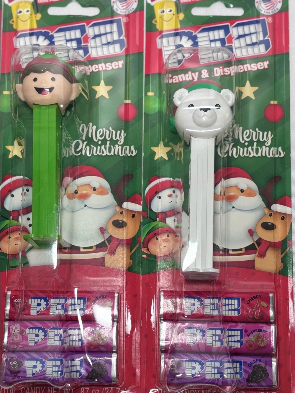 Christmas Pez Dispensers Stocking Stuffers Santa Snowman Elf Polar Bear